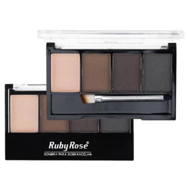 Imagem de Trio De Sombras P/ Sobrancelha Ruby Rose Com Primer E Pincel