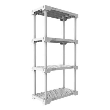 Imagem de Estante Plástico 4 Prateleiras Branca 127x70x35cm Até 100kg Branco