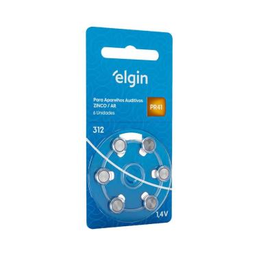 Imagem de Bateria Auditiva Elgin PR41 para Aparelhos Auditivos com Energia Estável e Duradoura 1,4V 6 Unidades