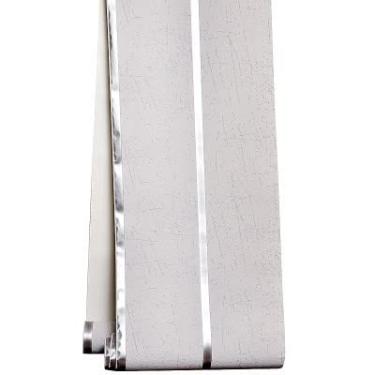 Imagem de 3D simple modern striped non-woven wallpaper deerskin velvet 393.5x19.5 Inches for Bedroom Faux Brick Kitchen Cabinets (Silver Gray)