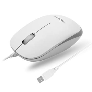 Imagem de Macally Mouse USB com fio para Mac e Windows – Plug and Play, mouse de computador com fio de 3 botões para MacBook Pro/Air, Apple iMac, laptop, PC desktop, notebook, layout de roda de rolagem com cabo
