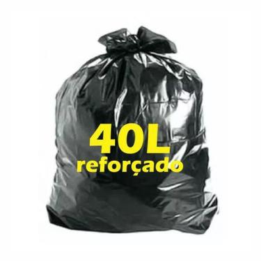 Imagem de Sacos Para Lixo Preto 40L Reforçado Pacote Com 10 Unidades - S.O.S Lar