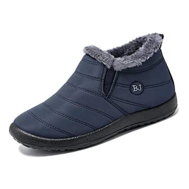 Imagem de Legou Sapatos de algodão de inverno mais botas de neve casuais de veludo quente M751 azul 42