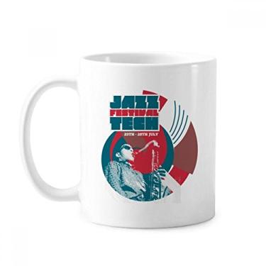 Imagem de Caneca de cerâmica com estampa de música Jazz Festival Tean Cerâmica xícara de café e porcelana