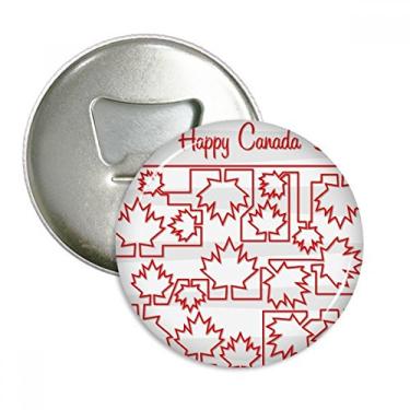 Imagem de Emblema multifuncional Happy Canada Day 4 de julho folha de bordo abridor de garrafas ímã de geladeira