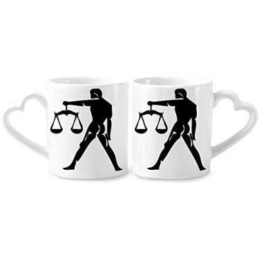 Imagem de Conjunto de canecas de porcelana para casal, signo do zodíaco, constelação, libra, constelação