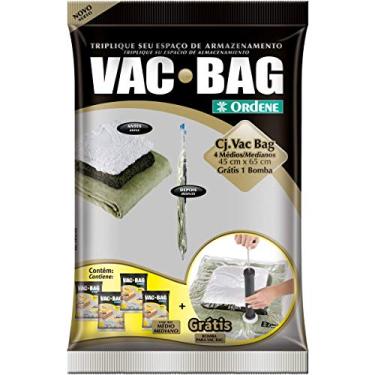 Imagem de Conjunto de Saco a Vácuo para Armazenamento, Vac Bag, Contém 4 Sacos Médios (45 cmx65 cm) + Bomba Plástica, Ordene.