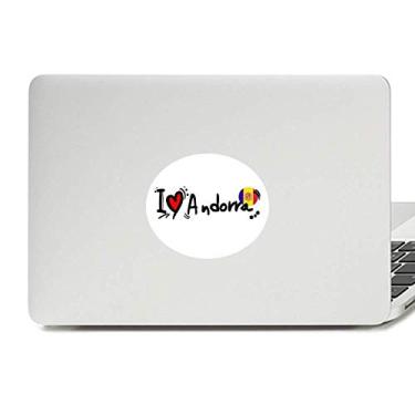 Imagem de I Love Andorra Palavra Bandeira Amor Coração Ilustração Vinil Emblema Gráfico Laptop Adesivo Notebook Decalque