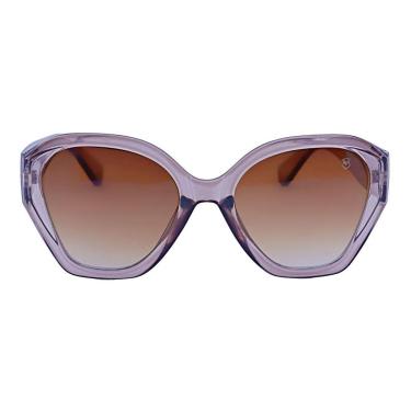 Imagem de Óculos de Sol Feminino Butterfly Oversized Acetato - Nude Cristal-Feminino