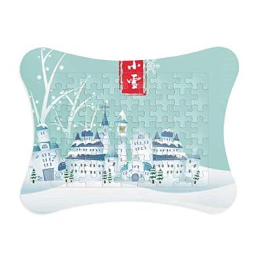 Imagem de Snow Twenty Four Solar Term padrão quebra-cabeça moldura decoração de quadro quebra-cabeça ornamento