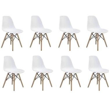 Imagem de Conjunto 8 Cadeiras Eiffel Pp Base Madeira Branco