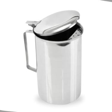 Imagem de Jarra de 2L Inox com Aparador de Gelo Espuma para Eventos Festas Buffet Suco Agua Refrigerante