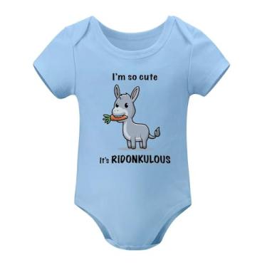 Imagem de Macacão infantil engraçado para meninos e meninas macacão premium para recém-nascidos I'm So Cute It's Ridonkulous Baby Onesie, Azul-celeste, 6-9 Months