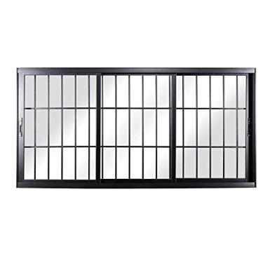 Imagem de Janela de Alumínio de Correr 120x150x12cm 3 Folhas Móveis Vidro Liso Topsul Esquadrisul
