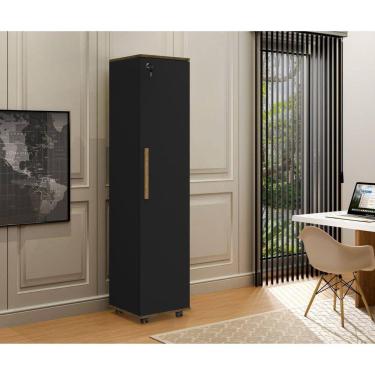 Imagem de Armário Multiuso com Chave e Rodizio Lune Preto