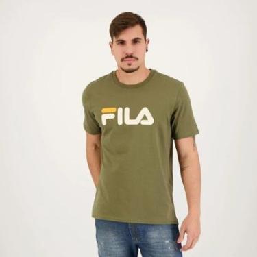 Imagem de Camiseta Fila Letter Premium Iii Masculina Verde Oliva-Masculino