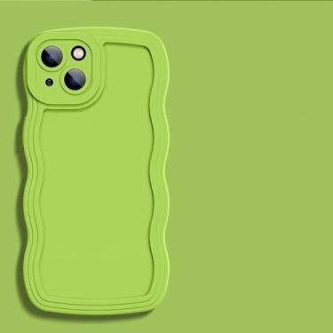 Imagem de Capa de telefone amortecedora ondulada encaracolada para Huawei Nova 9 10 SE Honor 8X 9X 10i 20 30i 50 60 70 80 Pro Capa de silicone proteção de lente, verde, para Honor 80