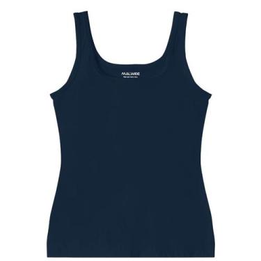 Imagem de Blusa Regata Básica Cotton Light Feminina Malwee Ref. 04492, Azul mari