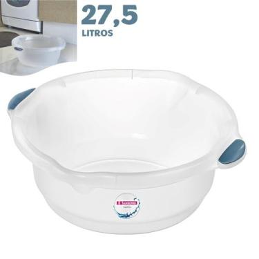 Imagem de Bacia Plástica 27,5 Litros Para Limpeza Casa Lavanderia Roupas Com Peg