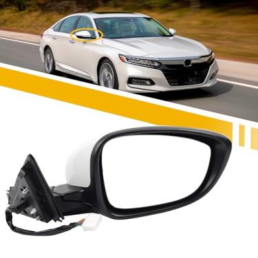 Imagem de Dasbecan Espelho lateral do passageiro direito compatível com Honda Accord LX Sport 1.5T 2018-2022 Power | Não aquecido | Tinta para combinar com os reparos # HO1321328 76208-TVA-A02, espelho