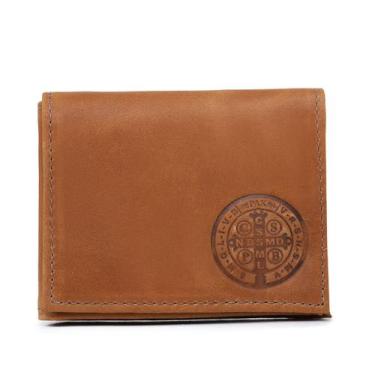 Imagem de Carteira masculina em couro legitimo  sao bento em l porta cartao romo