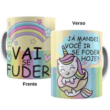 Imagem de Caneca de Porcelana - Unicórnio Mal Educado Vai se fud - Live