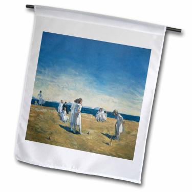 Imagem de 3dRose fl_169629_1 Croquet The Beach Party, 1906 por Rockwell Kent Garden Flag, 30 x 45 cm