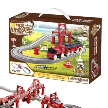 Imagem de Conjunto de trilhos de trem, conjuntos de trens de brinquedo, Conjunto de trem modelo, Atividades de aprendizagem pré-escolar para meninos e meninas com mais de 3 meses de idade, conjunto de brinquedo