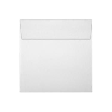 Imagem de Envelopes para convites quadrados de papel LUX para cartões 12,7 x 12,7 cm em 31,8 kg. Branco brilhante, envelopes para convites, com selo de destacar e pressionar, pacote com 50, tamanho envelope 13,8 x 14,7 cm (branco)