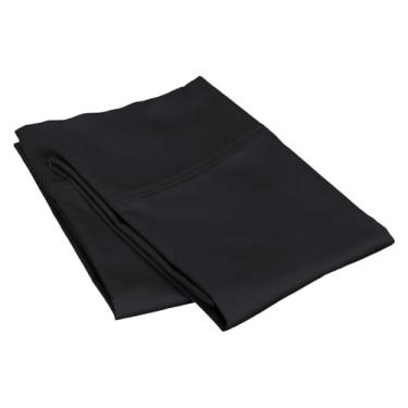 Imagem de Padrão/Queen (53 cm x 81 cm) Conjunto de 2 capas de algodão pima peruano, 600 fios, serve para travesseiros de tamanho padrão e queen (liso, preto)