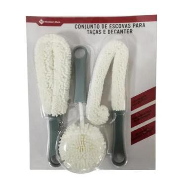Imagem de Conjunto de Escovas para Taças e Decanter Member's Mark Blister 3 Peça