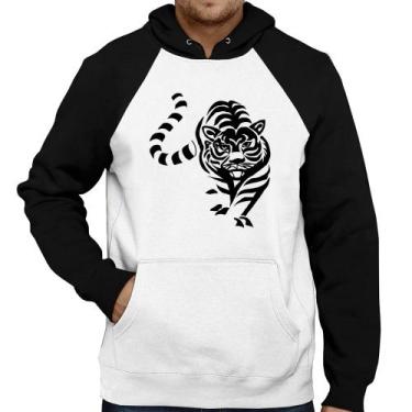 Imagem de Moletom Tigre Traços - Foca na Moda, Branco, Preto, P