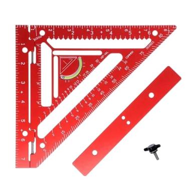 Imagem de Rafter Square, Inovador Triângulo Carpenter Square Com Transferidor, Nível e Bloco de Gabarito, Triangular Revester Precision Layout Tool Layout Carpenter Medição Régua para