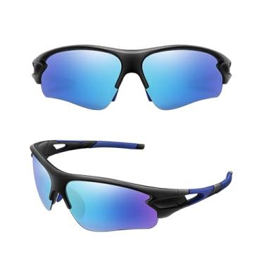 Imagem de Óculos de sol esportivos - Óculos de ciclismo para homens e mulheres, óculos de sol de trabalho, óculos de sol de corrida, UV400, armação oval, sem aro, N4