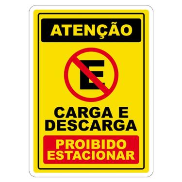 Imagem de Adesivo Proibido Estacionar Carga E Descarga Cor Amarelo