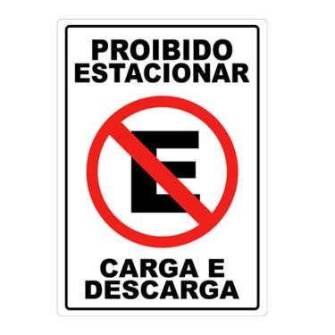 Imagem de Adesivo Proibido Estacionar Carga E Descarga Cor Vermelho