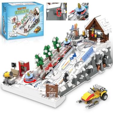 Imagem de Ski Resort Building Block,Winter City Ski and Climbing Center Building Block with Ski Shop and Snowmobile, Ski Slope Block for Winter Sports Play, Fun Gift Idea for Kids and Ski Fans, 2200Pcs