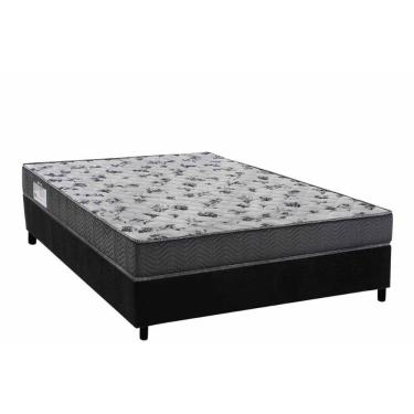 Imagem de Conjunto Box Viúva: Colchão Anatômico Ortobom D33 Iso 100 Ultra Firme + Base Crc Suede Black (128x188)