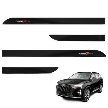 Imagem de Jogo De Friso Lateral Tiggo 7 Pro 2021 A 2024 Preto Metalico