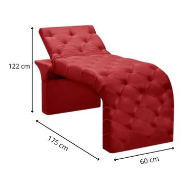 Imagem de Maca Estofada Estética Cílios Regulável Spa Veludo Ana Clara Vermelho