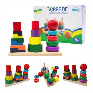 Imagem de Brinquedo De Encaixe Educativo Montessori Em Madeira