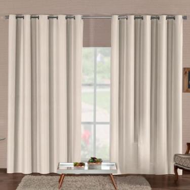 Imagem de Cortina Blackout Premium Corta Luz Total Com Isolamento Térmico E Acústico Tecido Durável Para Qualquer Ambiente(PALHA,4,00M x 2,80M)