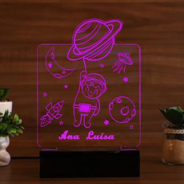 Imagem de Luminária Abajur Astronauta LED Rosa - Bold