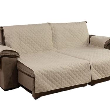 Imagem de CAPA PARA PROTETORA DE SOFÁ RETRÁTIL E RECLINÁVEL DE DOIS LUGARES DE 1,10M TOTAL 2,20M X 2,40M ALTURA (Bege)
