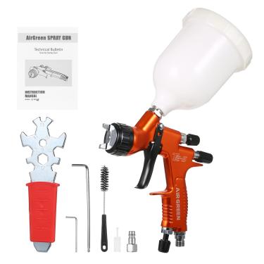 Imagem de CIADAZ Pulverizador de alimentação de gravidade de baixa pressão de alto volume 1,3 mm bico ferramenta de pulverização de tinta altamente atomizada Mini pulverizador de tinta de ar com copo de 600 ml