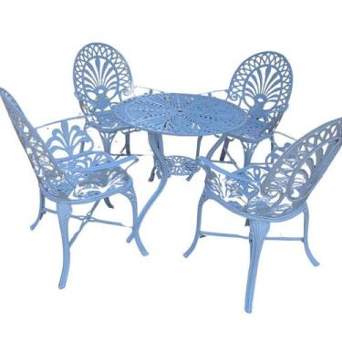 Imagem de Jogo de Mesa 4 Cadeiras Alumínio Fundido Modelo Palmeirão para Jardim 