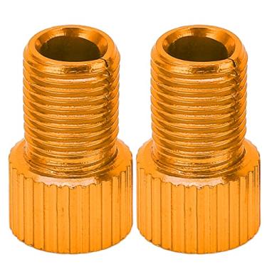 Imagem de 2pcs presta para conversor de válvula schrader Adaptador de bomba de bicicleta de liga de alumínio de alta qualidade para acessórios de bicicleta de bicicleta de bicicleta de (Dourado)
