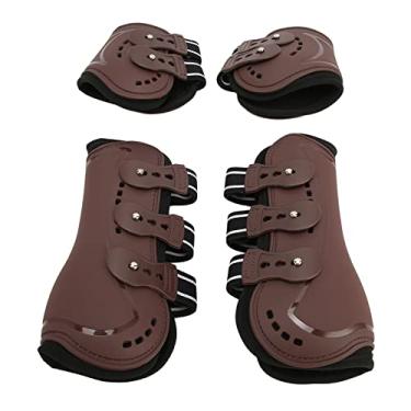 Imagem de Zerodis Botas de Tendão de Cavalo Respiráveis, Protetores de Pernas de Absorção de Choques Dianteiro e Traseiro para Pilotos, Botas Leves de Perna para Pular de Salto (M)