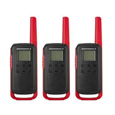 Imagem de Motorola Solutions Rádio bidirecional T210TP preto W/vermelho pacote com três