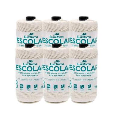 Imagem de Barbante Escolar EuroRoma Nº 8 com 76 metros PT 6 unidades - Crú - Eur